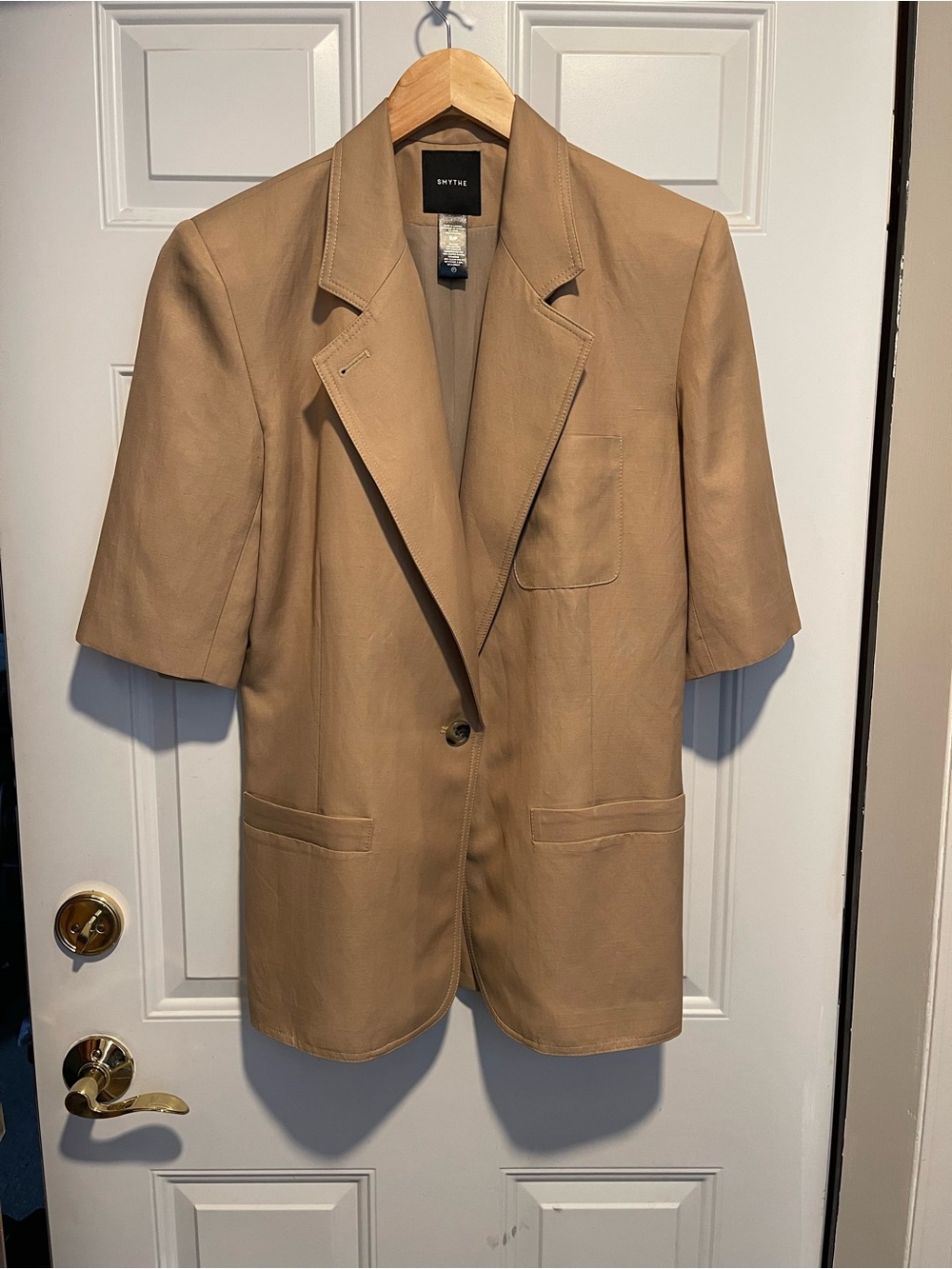 Smythe Camel-Tan Short Sleeve Blazer